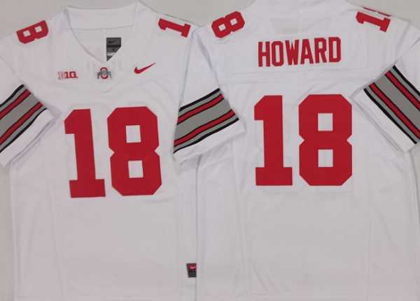 Men%27s Ohio State Buckeyes #18 Will Howard White 2025 F.U.S.E. Limited Stitched Jersey